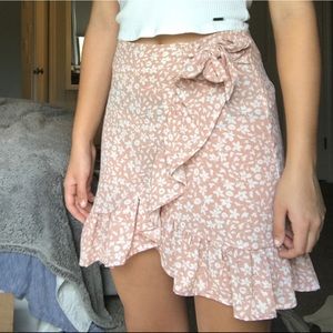 Pink floral skirt